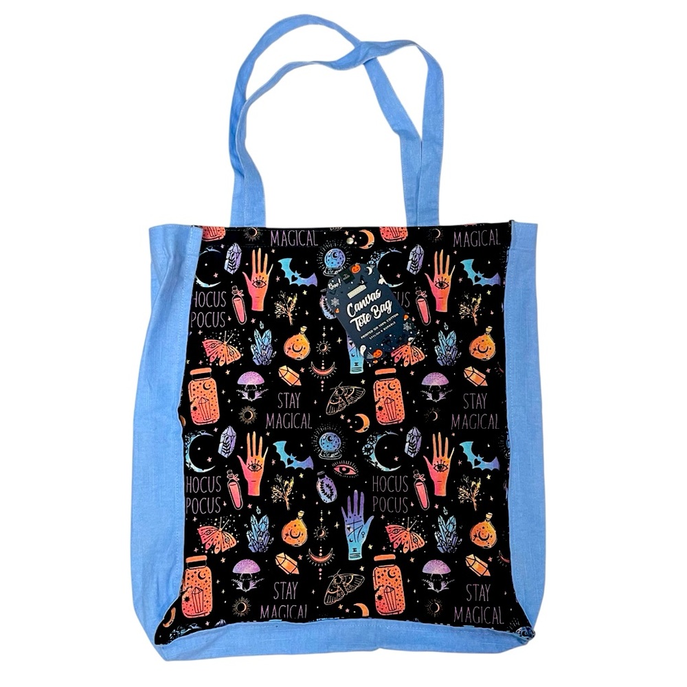 ENVOGUE Hocus Pocus Stay Magical Halloween Market Colorful Canvas Tote Bag